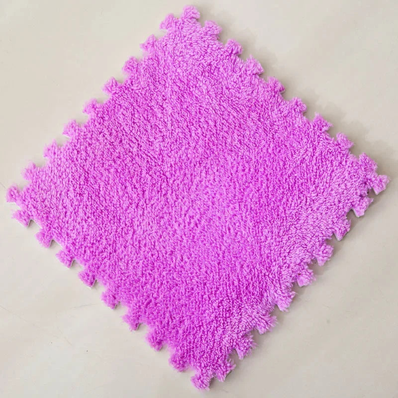 Soft Plush Children's Mat EVA Foam Puzzle Mat Long Hair Carpet Infant Developing Mat Rug Puzzle Interlock Keep Warm Playmat 30CM