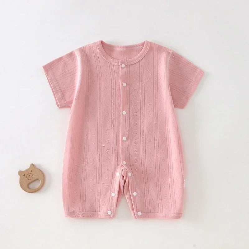 2026 Newborn Baby Clothes Boy Girl Infant Clothing Rompers Summer Short Sleeve Maternity Exit Bodysuit Sleepwear For New Born