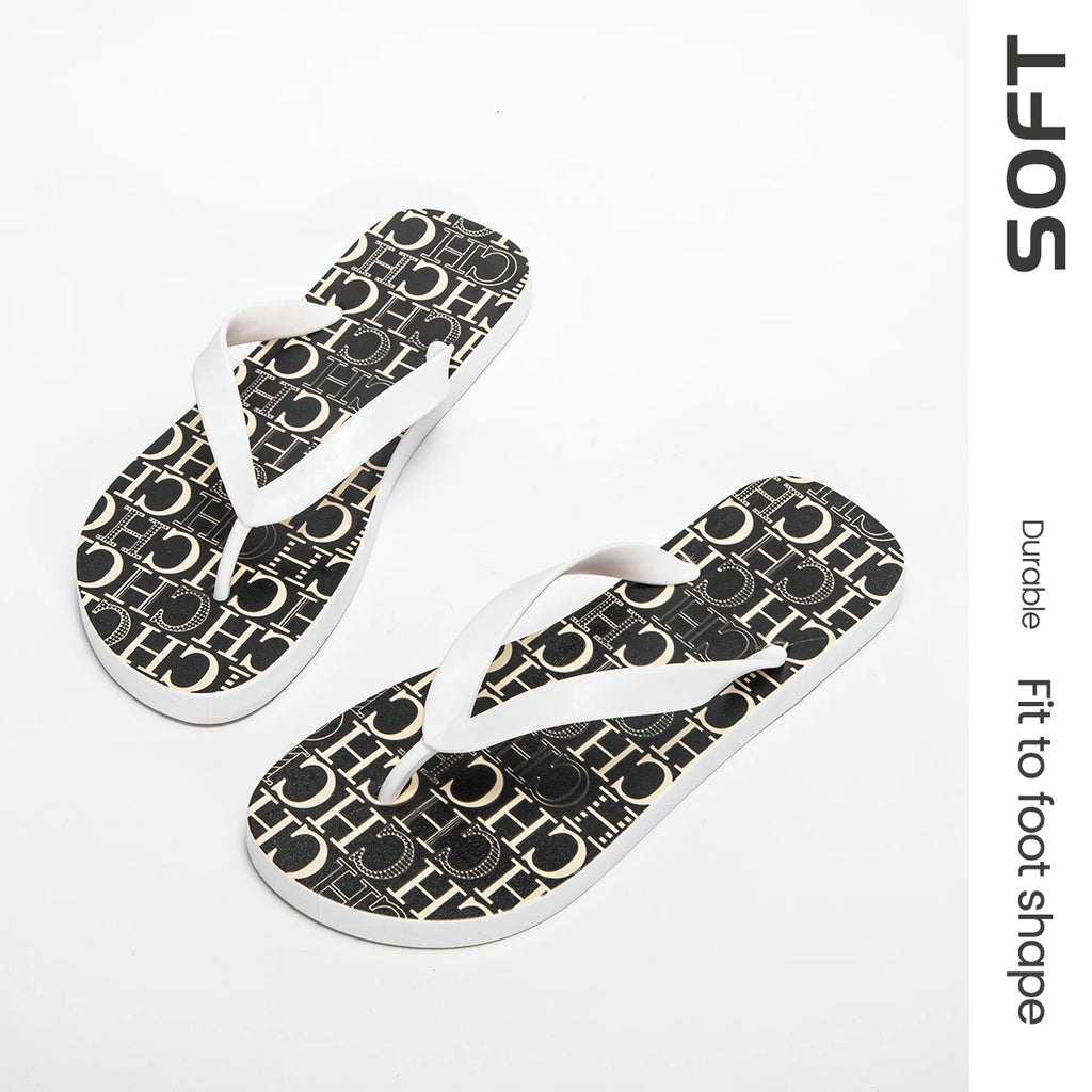 Flip Flops Men and Women Casual Shoes Luxury Brand Slippers Black White Shoes