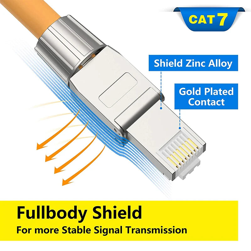 Hoolnx RJ45 Connector Toolless Free Tool CAT8 CAT7 CAT6A CAT6 Reusable Termination Plugs Shielded Ethernet Field Modular PLug