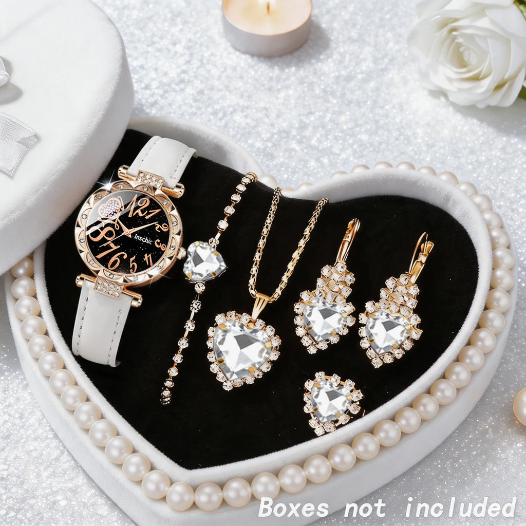 6Pc Compact And Exquisite Quartz Watch For Valentine's Day, Ramadan, Birthdays, The Ideal Gift For Friends And Family
