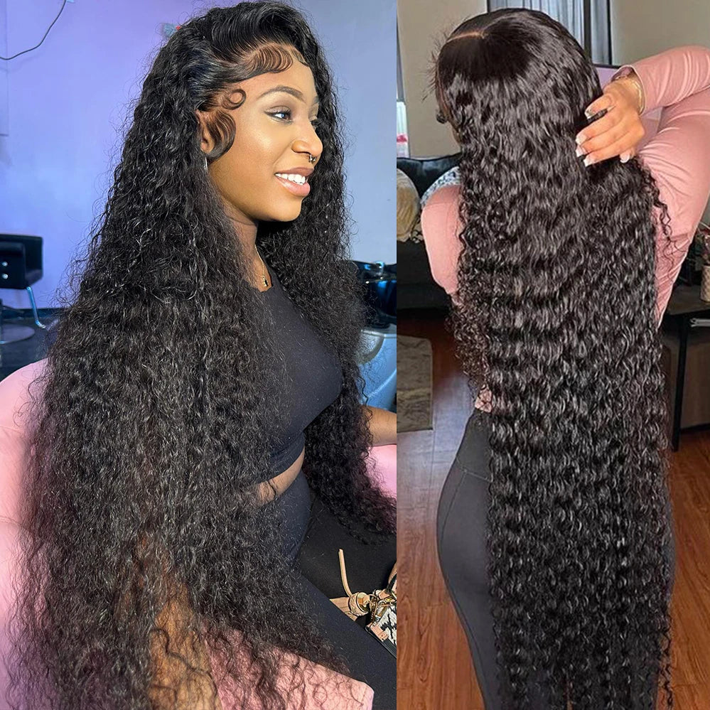 30 40 Inch Deep Wave Lace Front Wig 13x6 Hd Lace Frontal Wig 13x4 Curly Human Hair Wigs For Women Water Wave PrePlucked Lace Wig
