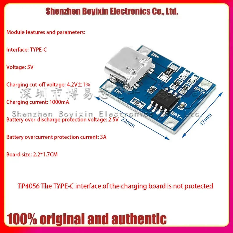 TP4056|18650 lithium battery 3.7v 3.6V 4.2V lithium battery charging board 1A overshoot and over-discharge protection   shell