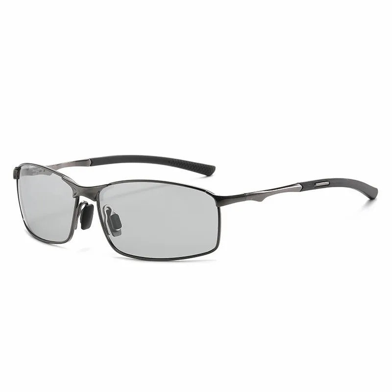 Rectangle Metail Frame Polarized Sunglasses Men Brand Designer Color Changing Sun Glasses Driving Oculos De Sol UV400