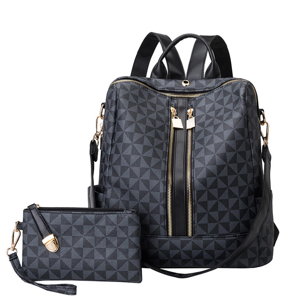 2pcs Backpack And Handbag Set, For Women, Waterproof Double Shoulder Crossbody Bag, Women's Travel Send Co