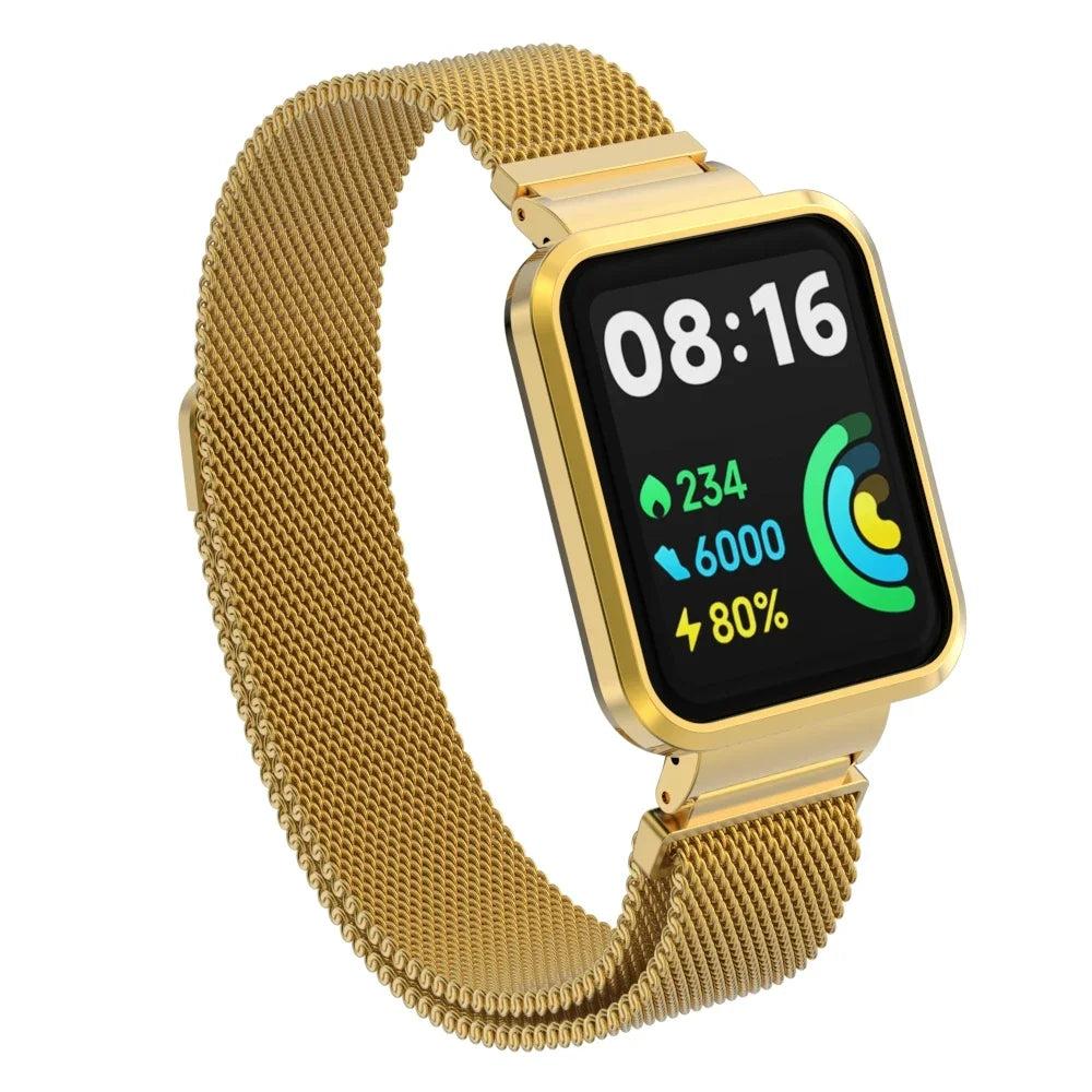 Milanese Strap For Xiaomi Redmi Watch 2 Lite Smart Watch Metal Frame Protector Case Bracelet Watchband For Redmi Watch 1 strap