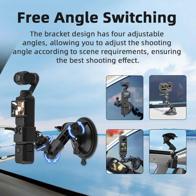 For Go Pro 13 12 11 10 9 8 7 Accessories Car Phone Suction Cup Holder for Insta 360 X5 X4 ACE PRO 2 SJCAM DJI OSMO Action 5 Pro
