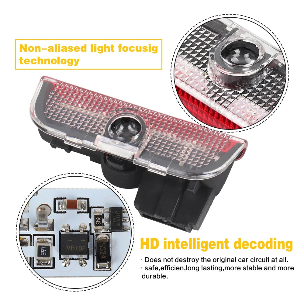 LED Car Door Interior Welcome Warning Light For VW Tiguan MK1 MK2 1 2 Scirocco MK3 Touran 5T1 Teramont T-ROC Arteon CC Sharan 7N