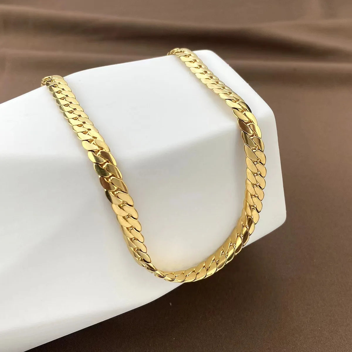 Hot 20-60CM 925 Sterling Silver 18K Gold Color 5MM Chain Luxury Design Necklace for Woman Men Wedding Engagement Jewelry