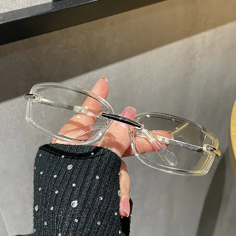 Rimless Y2K Style Sunglasses Rectangle Fashion Popular Women Men Shades Square Sun Glasses for Female Male Glasses Metal Frame