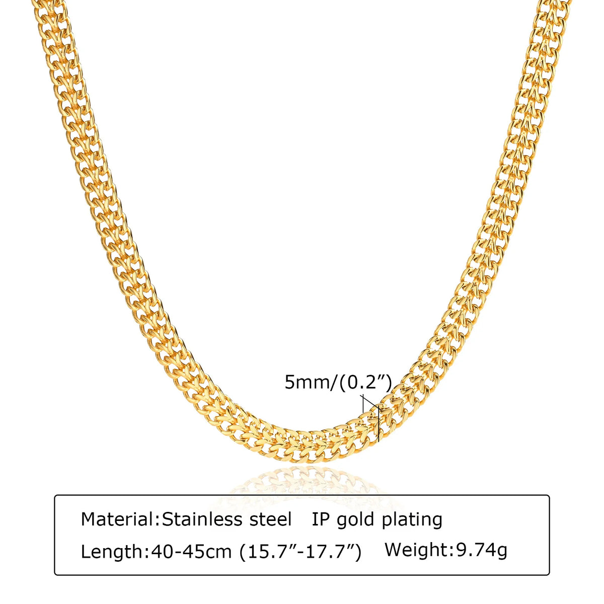 Chunky Gold Plated Link Necklace For Women, Stainless Steel Oval Thick Chain Choker Minimalist Jewelry Trendy Party Jewelry Gift