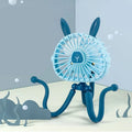 Baby Stroller Fan With Clip, Octopus Shapoed Funny Fan With Flexible Tripod Wrapped, USB Rechargeable Portable Fan for Car Seat