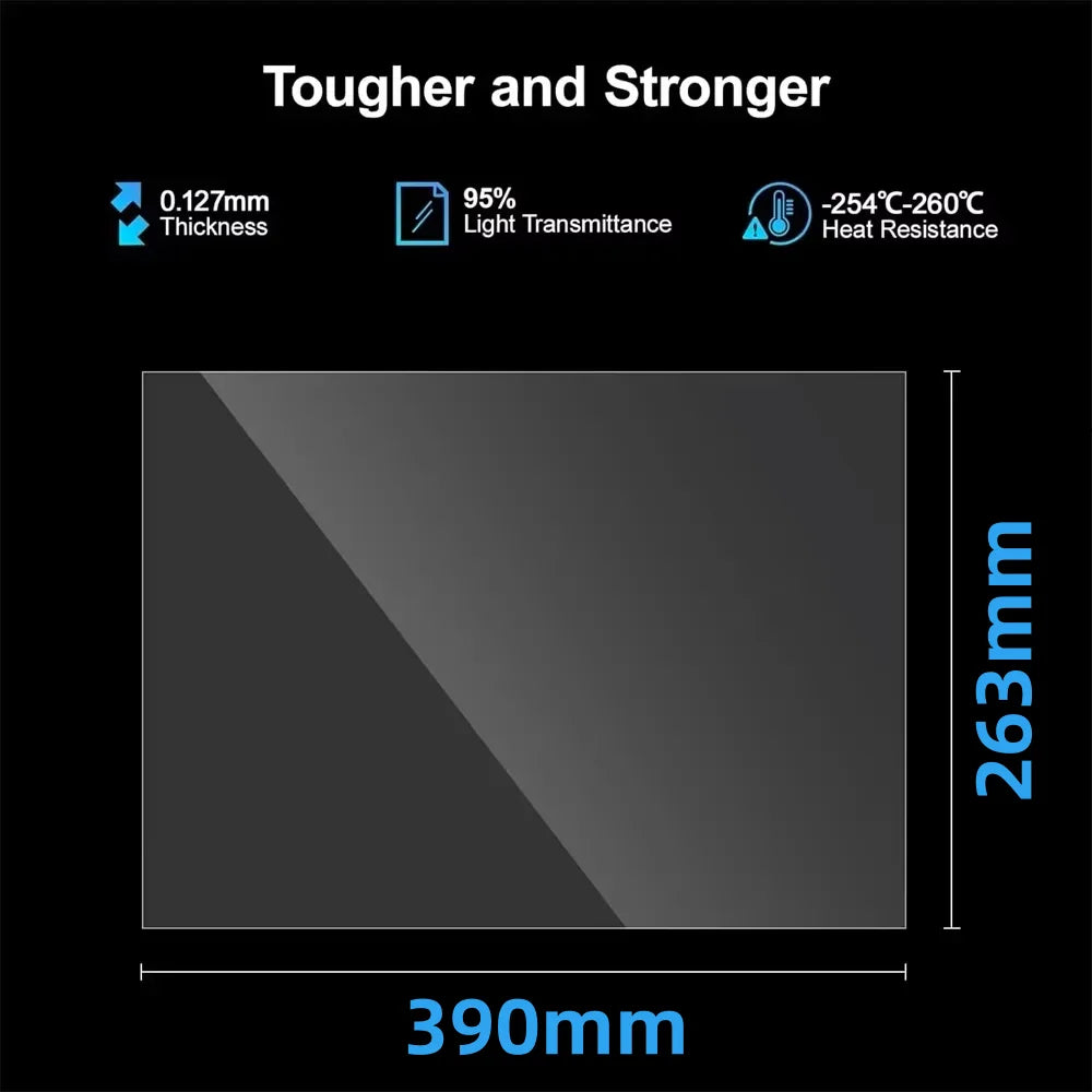 5Pcs PFA Film 13 Inch 390x263x0.127mm NFEP Film For ANYCUBIC Photon M3 Max / M7 Max ELEGOO Jupiter / SE Jupiter 3D Printer Parts