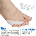 Pexmen 2/4Pcs Soft Gel Toe Separator Pinky Toe Straightener Little Toe Separator for Curled and Overlapping Toe Foot Care Tool