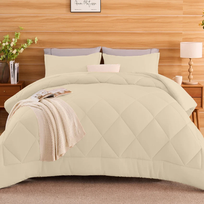 King Size Cooling Comforter Set - 2/3 Piece All-Season Bedding Set, Soft Breathable Lightweight Bedding with 1 Comforter and 1 or 2 Matching Pillow Shams, Easy Care, Ideal Holiday Gift