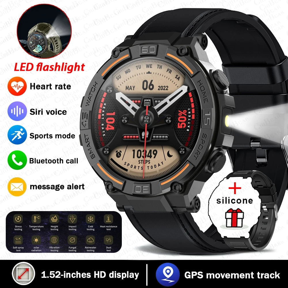 2026 New Military Outdoor SmartWatch Men Bluetooth Call Waterproof Health Monitor Sports Run tracker Smartwatch For Android iOS