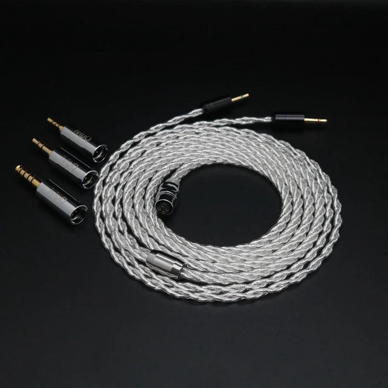 IvipQ-34 Cable 4-Core MMCX/QDC/2Pin 0.78mm 3.5 Stereo 4.4 Balanced MiniXLR A2DC KZ-QDC For LCD5 HD650 HD800 ATH Series HIFIMAN