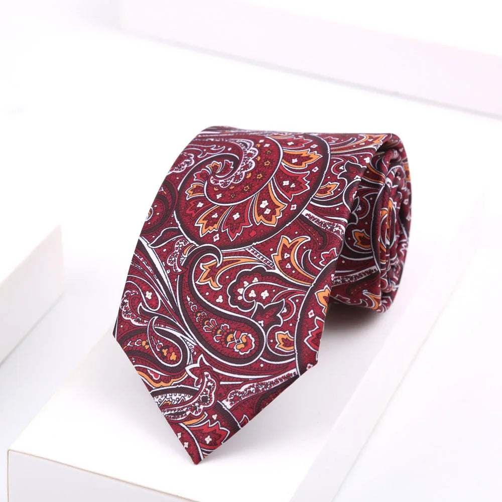 Men's Super Soft Silk Touch Ties Floral Paisley 8cm Necktie For Men Wedding Business Gravata Novelty Printing Neck Ties