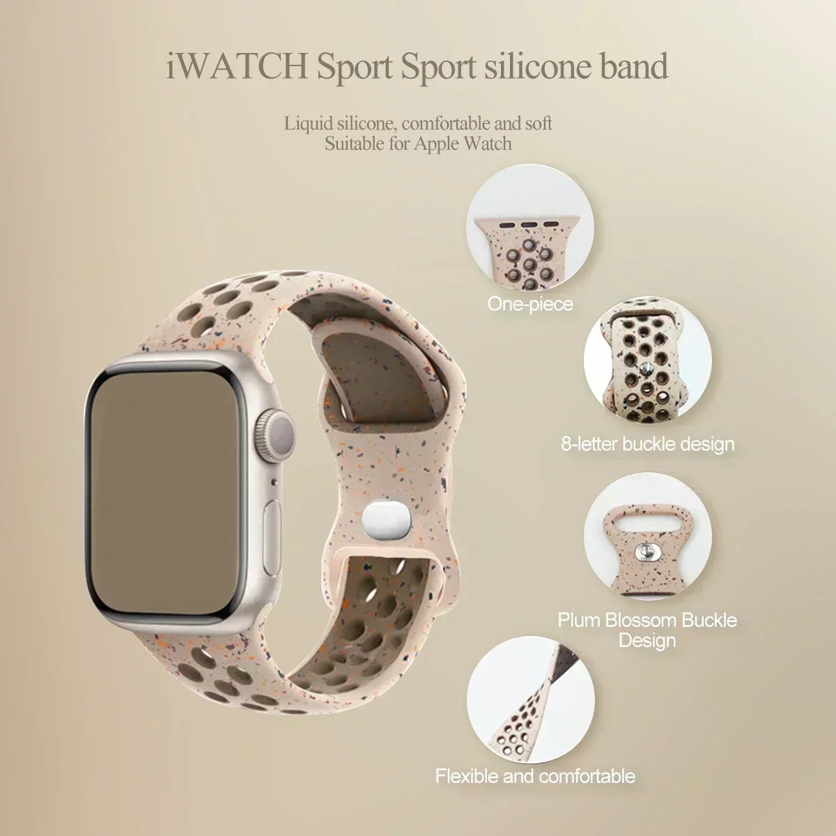 Original Silicone Strap For Apple Watch Band 49mm 44mm 45mm 40mm 42mm Breathable Correa for iWatch Series10 9 8 SE 7 6 Ultra