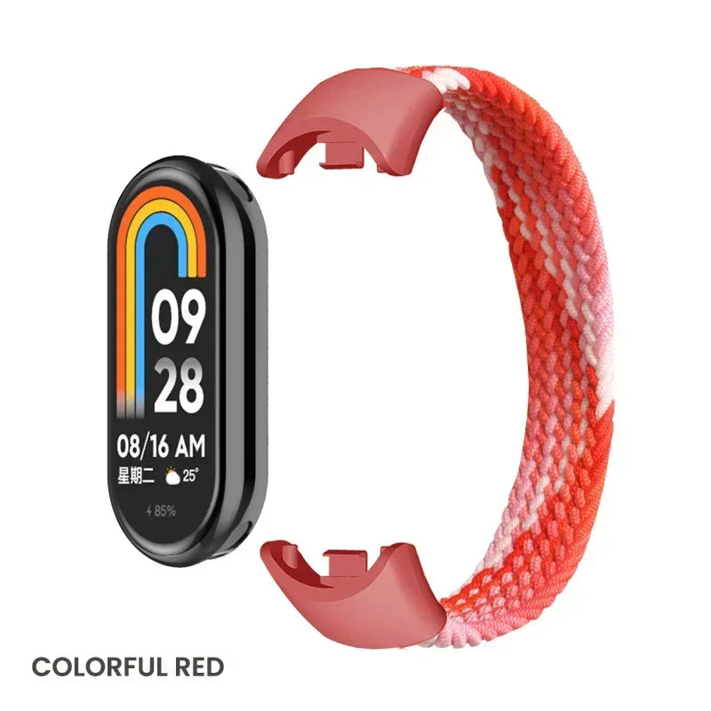 Braided Solo Loop for Xiaomi Mi Band 8 Strap Replacement accessories Elastic Nylon Watchbands correa bracelet for Miband 8 NFC