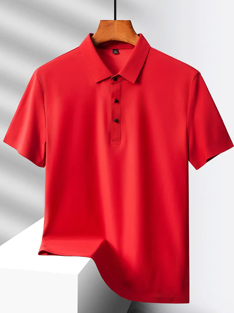 Selected popular nylon fabric, dad's summer clothing, middle-aged men's short sleeved T-shirt, summer ice silk quick drying, mid