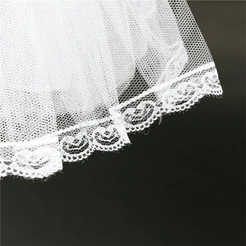 Women Girls Double Layers Solid Color Short Tulle Petticoats Elastic Waistband A Line Mesh Underskirt Crinolines For Dress