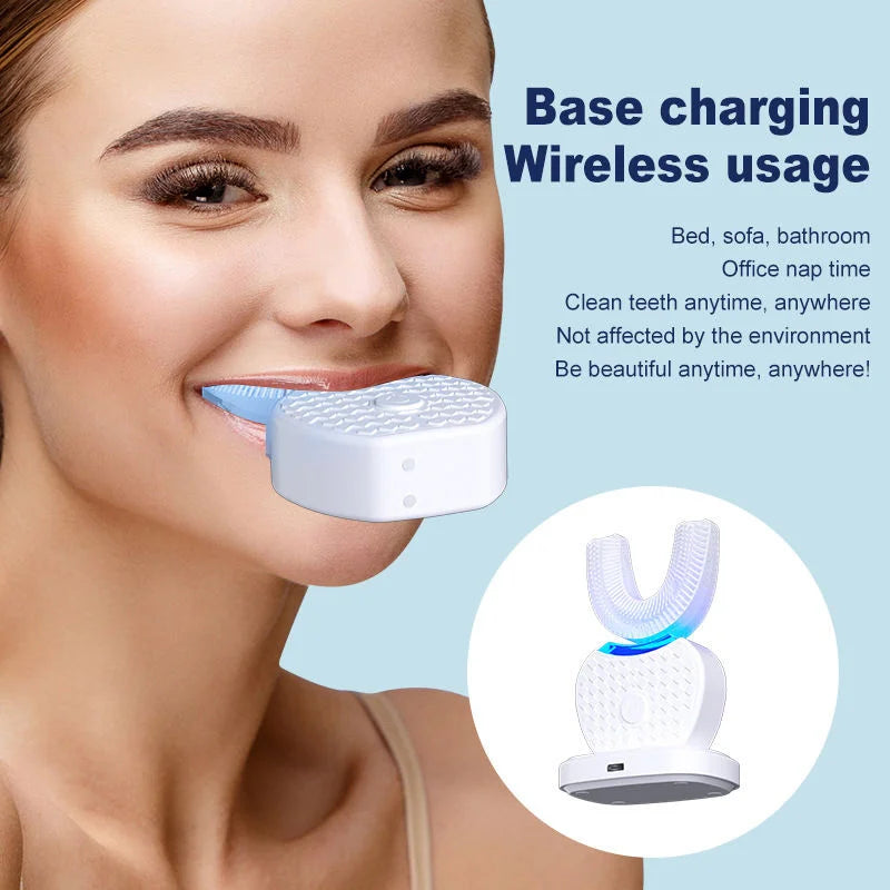 U-Shaped Ultrasonic Toothbrush With 3 Modes, 360° Ultrasonic Technology, Adult Silicone Electric Toothbrush For Automatic Teeth Whitening, Oral Care Device.