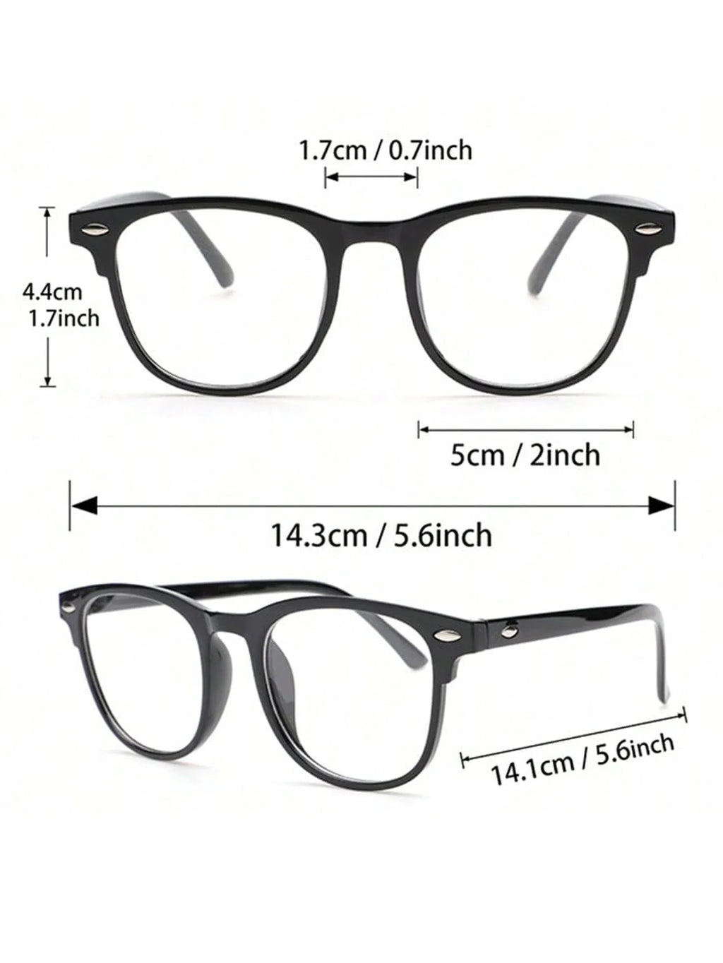 Unisex Square Plastic Frame Trendy Anti-Blue Light Clear Glasses For Back To School Clothing Accessories.