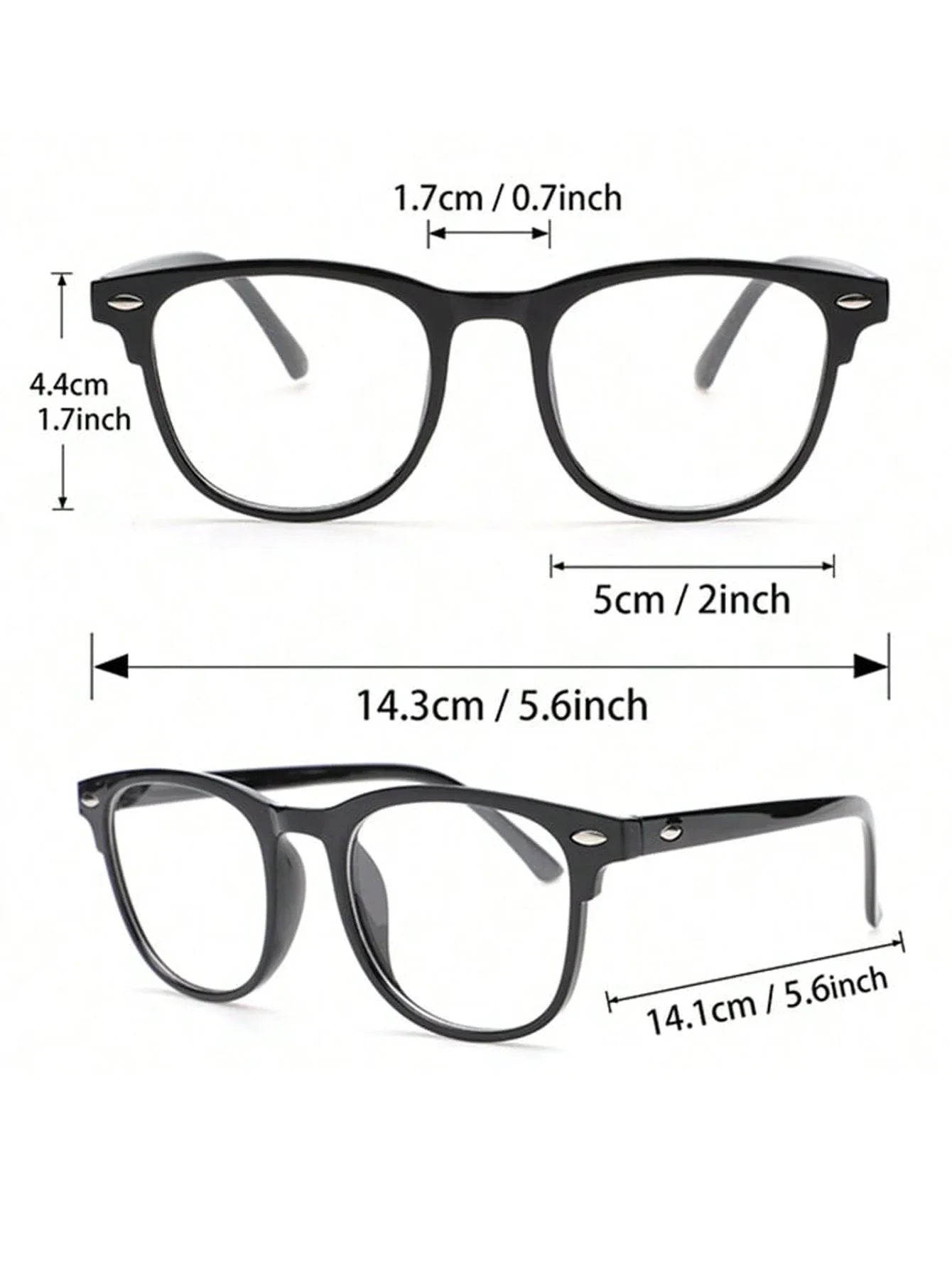 Unisex Square Plastic Frame Trendy Anti-Blue Light Clear Glasses For Back To School Clothing Accessories.