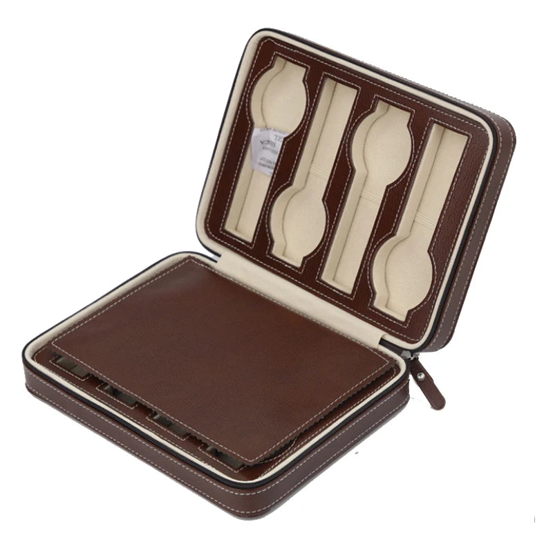 2/4/8 Slots PU Leather Watches Organizer Box Travel Storage Bag Pouch Double Layer Watch Band Organizer Holder Case gift box