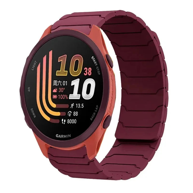 18mm 20mm 22mm Silicone Magnetic Strap for Garmin Forerunner 170 70 570 55 265 255/Active 6 5 Bracelet Venu 4 41/45mm Watchband