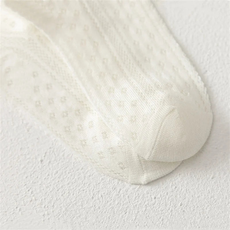 5Pairs/set Children Mesh Socks For 2-12Years Girls Summer Thin Breathable Kids Socks Sweet Fashion White Princess Lace Sock New