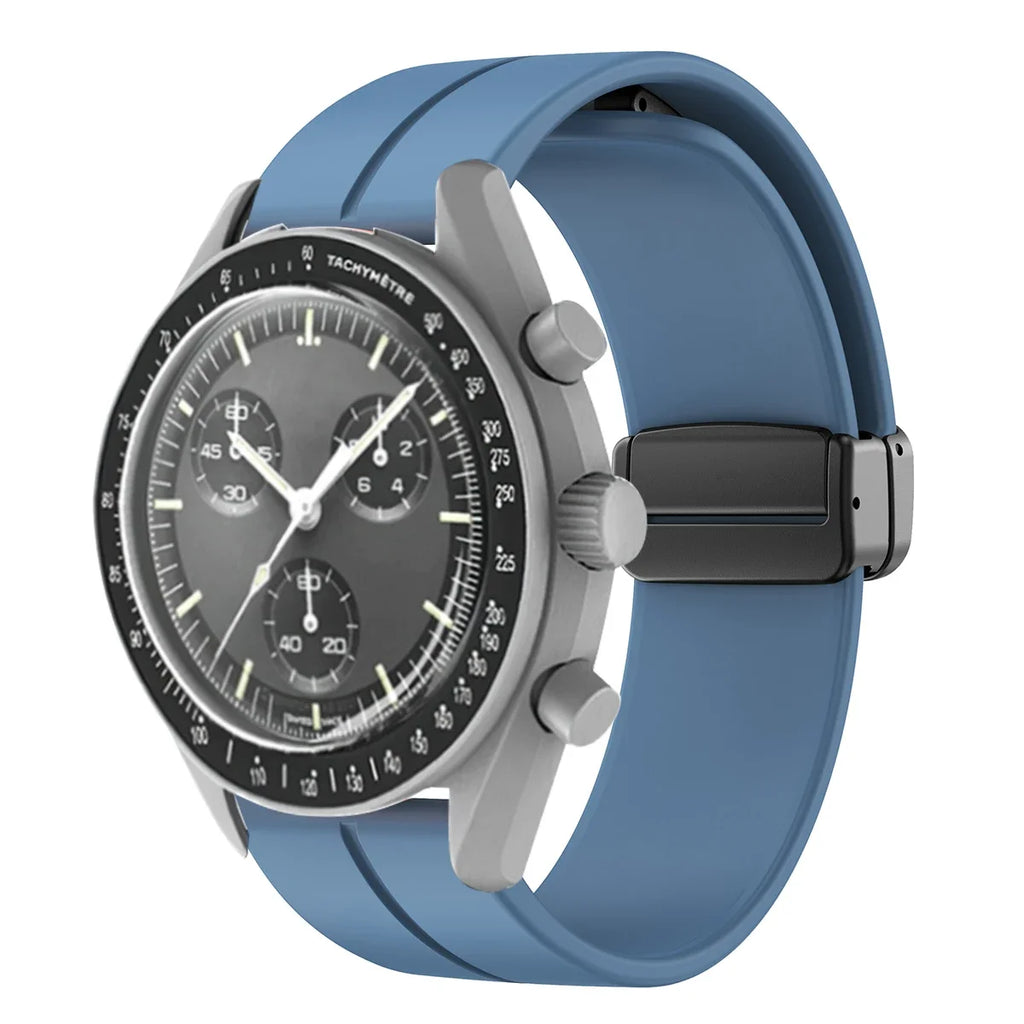 Silicone Strap For Omega X Swatch Joint MoonSwatch Planet Watch Band Metal Magnetic Buckle Wristband Replacement Bracelet Correa