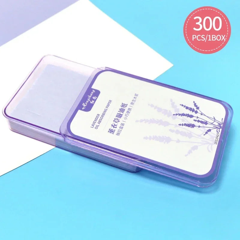 Scented Oil Blotting Paper 300 Sheets Bamboo Charcoal Green Tea Portable Boxed for Facial Shine Removal