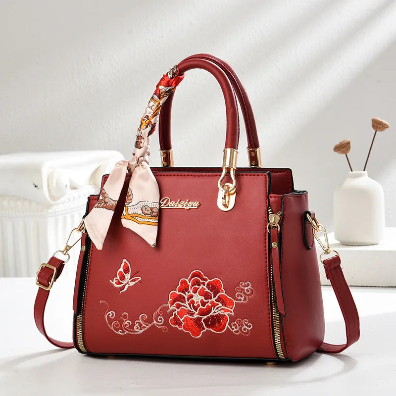 Luxury Brand Designer Women'S Handbag Classic Embroidery Crossbody Bag Large Capacity Shoulder Bag Commuting Tote Bag Women