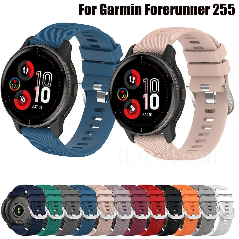 Silicone 18 20 22mm Watchband For Garmin Forerunner 265 265S 255S 255 Vivoactive 3 4 Strap Wristband For For Garmin Venu 2 Band