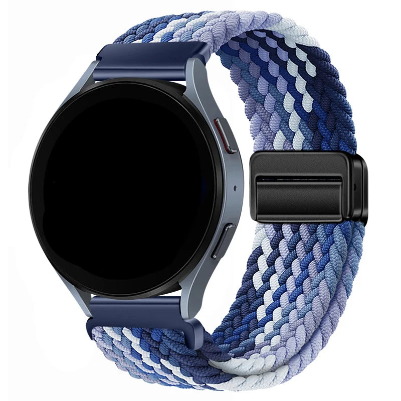 18/20/22 Braided Loop for Garmin Venu/3/3s/Forerunner 265S/265/645 Band Elastic Wristband Magnetic Buckle for Garmin VivoMove3