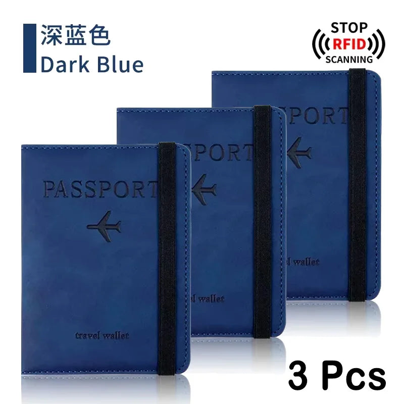 Rfid Blocking Protection Travel Passport Credit Holder Cover Case Business PU Leather Women Men Ticket Protective Accessories