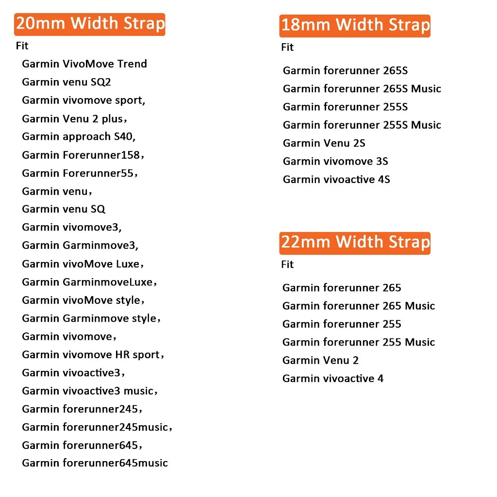 18mm 20mm 22mm Watch Band Silicone Strap For Garmin Forerunner 55 245 255 255S 265 265S/Vivoactive 3 4 4s /Venu Sq 2 2s Bracelet