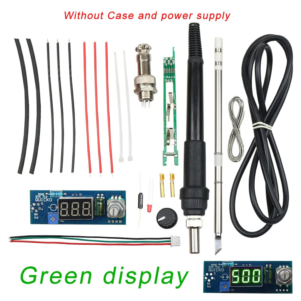 Electric Unit Digital Soldering Iron Station Temperature Controller Kits for HAKKO T12 Handle DIY kits w/ LED vibration switch