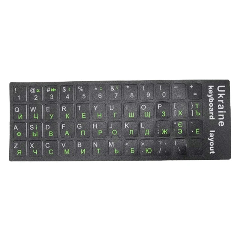 Ukraine Language Ukrainian Keyboard Sticker Durable Alphabet Black Background For PC Laptop Accessorie Computer Keyboard