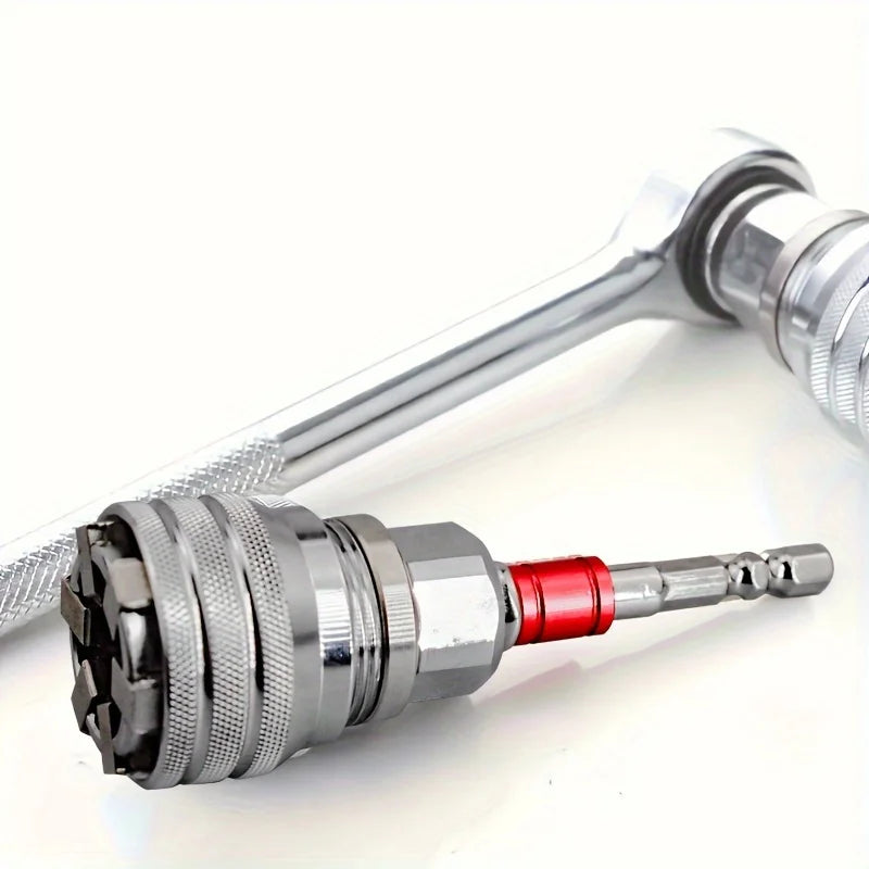 Universal Adjustable Socket Wrench, Suitable for Standard Metric 10-19mm, 3/8-Inch -3/4-Inch Ratchet Wrench