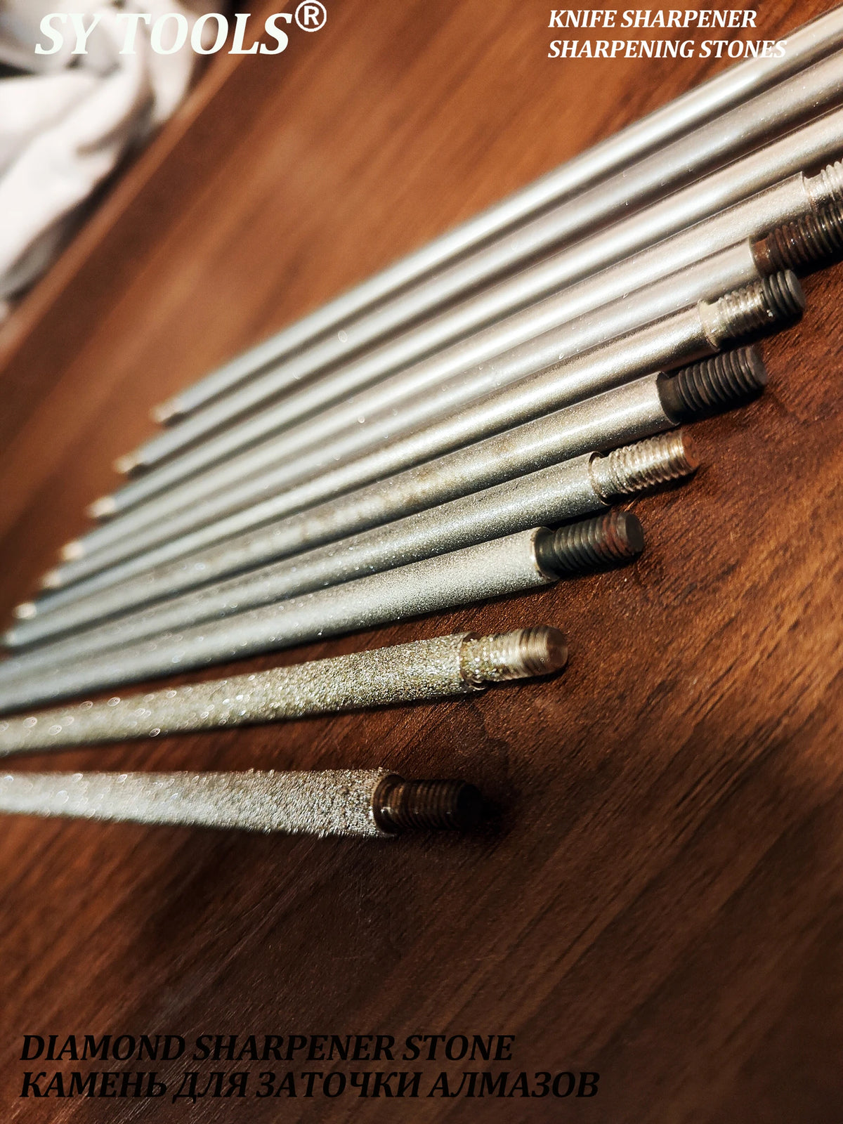 160mm Industrial Diamond Sharpening Rod | 6mm Dia | M5 Dual Thread | 11-Grit (80#-3000#) for Knives/Tools