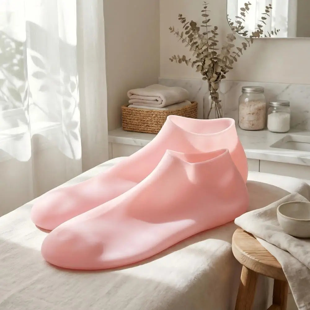 4pcs Silicone Moisturizing Socks Set, 1 Pair of Gloves And 1 Pair of Foot Covers, Reusable Spa Socks to Soften Feet And Hands