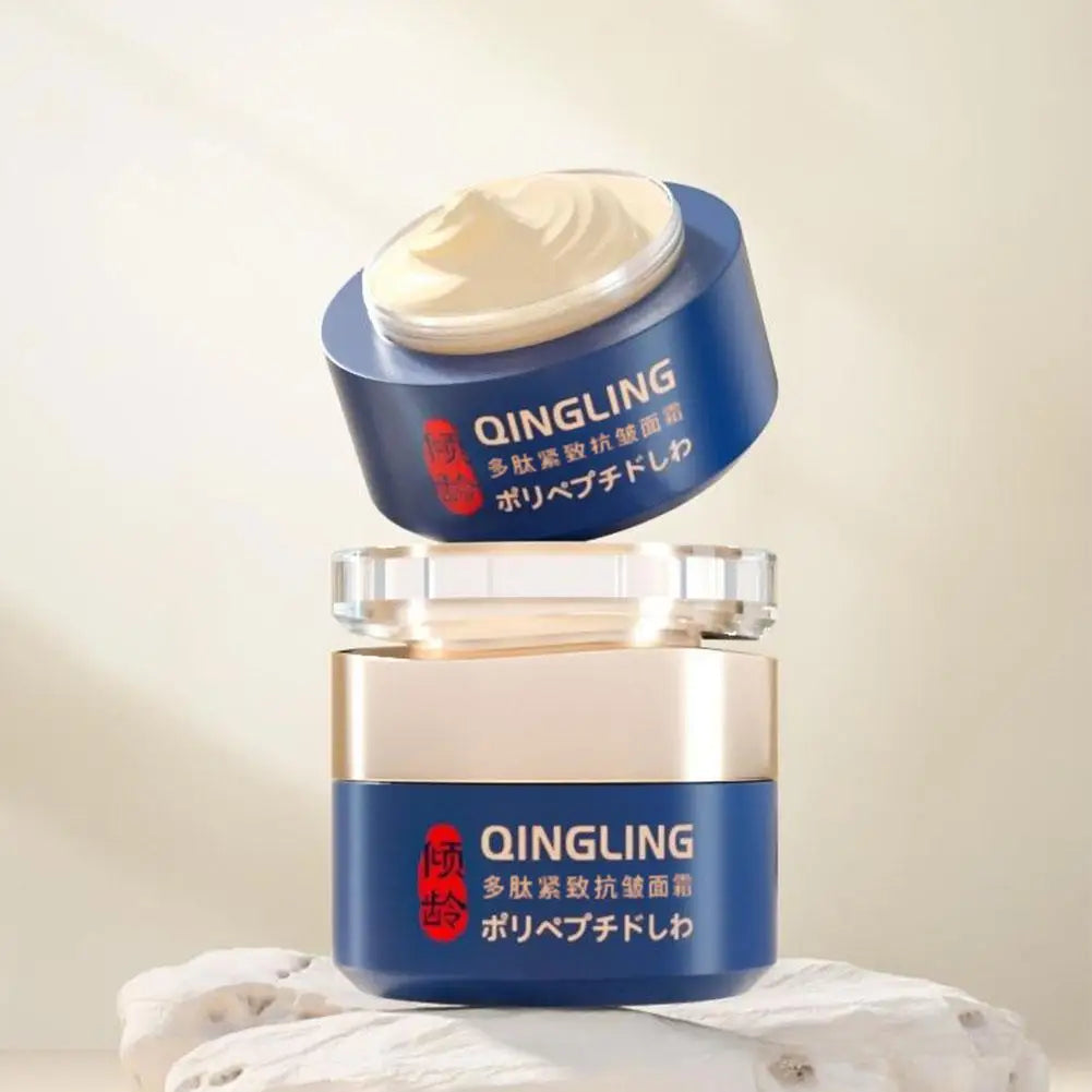QINGLING Anti Wrinkle Face Cream Polypeptide Firms Skin Texture & Lightens Fine Lines Rejuvenating Repair For Morning Night