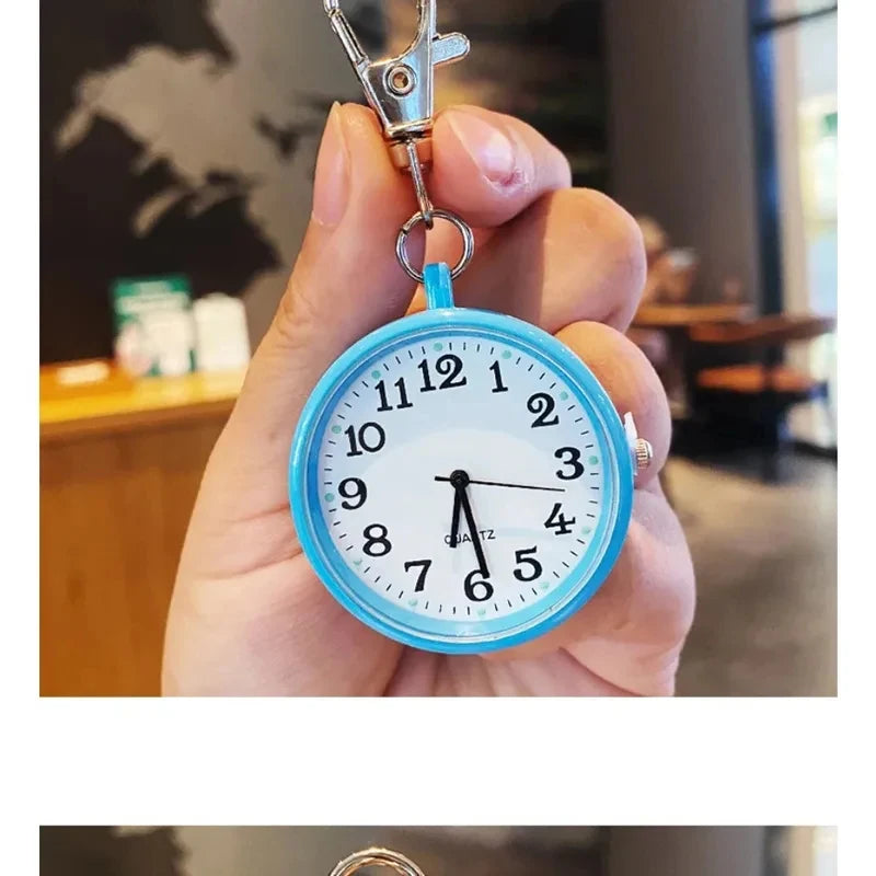 New Cute Compact Quartz Pocket Watch with Keychain – Unisex Quartz Watch for Men, Women, minimalist watches, gift for child
