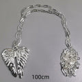 European and American style long sweater chain, angel wing pendant, personalized street women's necklace