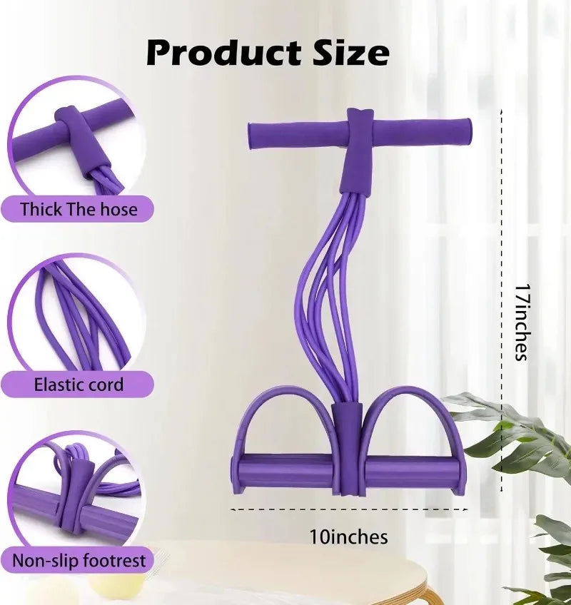 Multifunction Tension Rope, 6-Tube Elastic Yoga Pedal Puller Resistance Band, Natural Latex Tension Rope Fitness Equipment