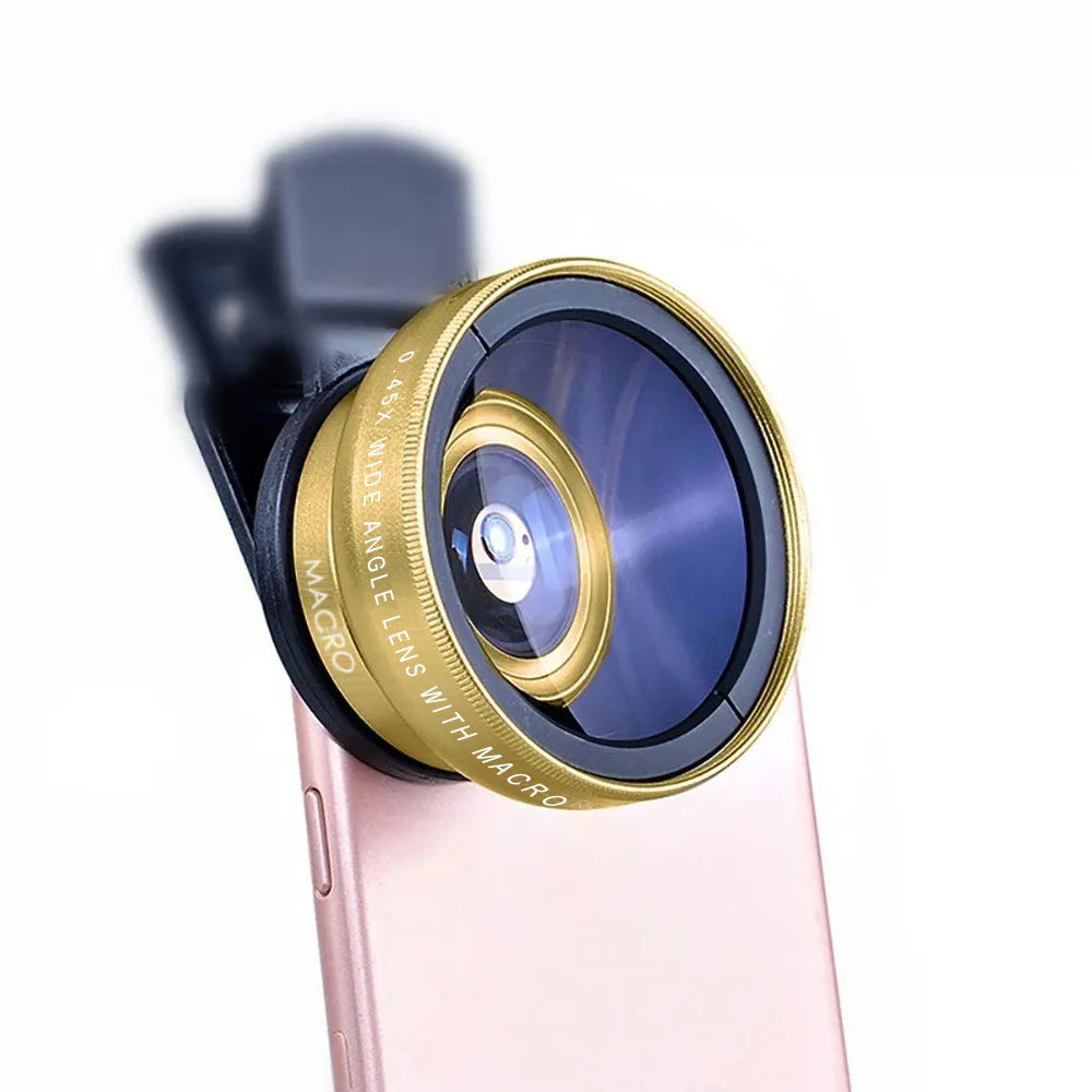 Experience 2 in 1 Phone Camera Lens Kit 0.45x Wide Angle 12.5x Macro Lens HD Camera Lenes for iPhone iOS Android Smartphones