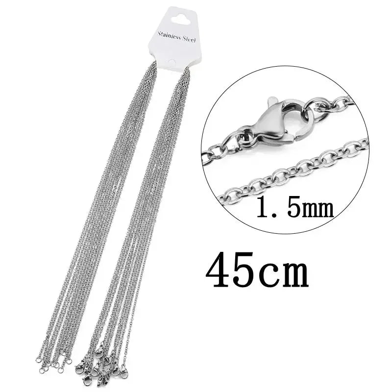 10pcs/lot 45+5cm 45cm 50cm Stainless Steel Adjustable Link Chain Necklace Women Gold Color Fashion chokers Jewelry Wholesale